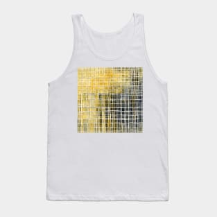 Abstract grid pattern yellow,white and gray Tank Top